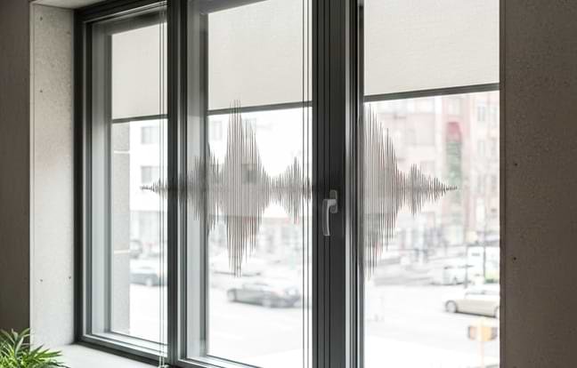 Soundproof windows and doors reducing traffic and city noise