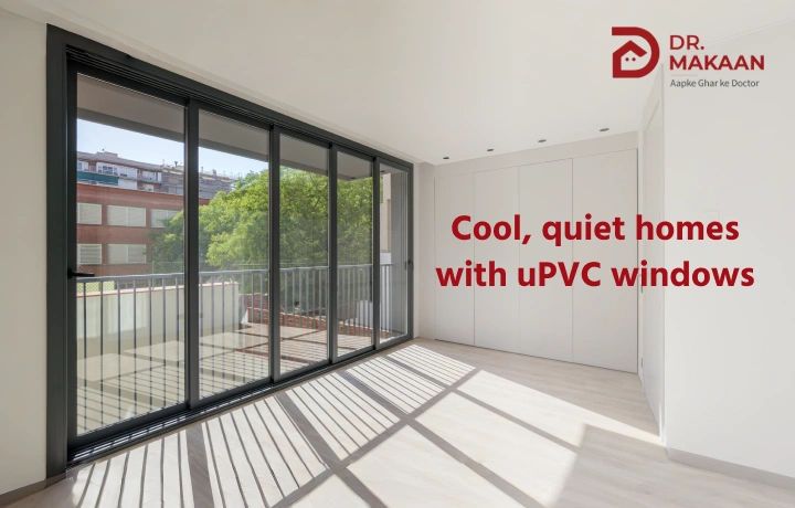 uPVC sliding windows installed in a Delhi apartment for heat and noise insulation